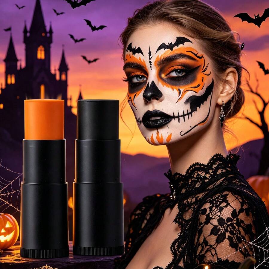 Fit Colors 14-Color Face & Body Paint Sticks, Cat Wajah Berbasis Minyak, Cocok untuk Cosplay Halloween, Tengkorak, Vampir, Badut, Riasan Panggung & Kostum Pesta - MultiWarna - View 1
