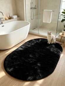 1pc Black Silk Fur Decorative Rug, Love & Healing Bedroom Decor, Small Rug, Carpet, Home Decor, Living Room Rug, Living Room Small Rug, Bedroom Rug, Living Room Home Decor, Outdoor Rug, Washable Rug - Multicolor 8 - View 1