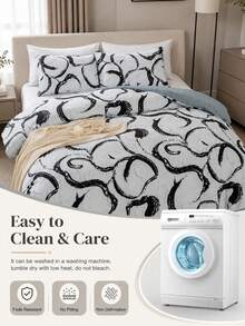 2/3pcs Wave Geometric Line Print Duvet Cover Set,Soft Comfortable Bedding Set For All Seasons,Zipper Closure, Lightweight Breathable Easy-Care Bedding, Perfect For Home Dorm Apartment Guest Room Vacation Rental, Fashion Modern Simple Style Room Decor - Multicolor - View 10