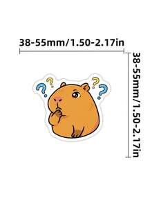 50pcs Funny Capybara Stickers, Cute Cartoon Humorous Daily Scene Capybara Patterns, Waterproof Vinyl Stickers, Suitable For Water Bottles, Laptops, Scrapbooks Decoration - Multicolor - View 6
