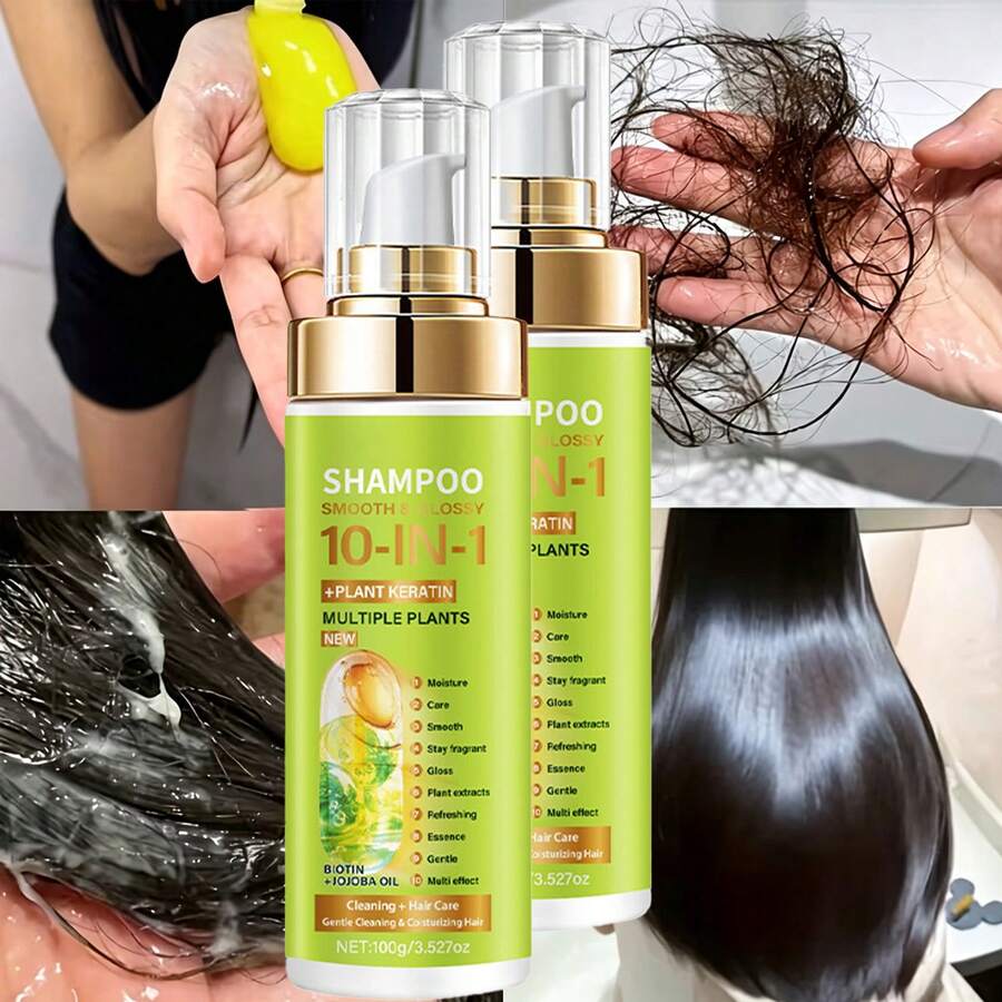 Champú de Hojas de romero y de sabina 10 EN 1,shampoo para la caida de cabello,rapunzel,Nutrición Capilar, Fortalecimiento del Cabello, Control de Aceite, Aporte de Volumen, Cuidado del Cuero Cabelludo, Duradero, Varios Usos, Elimina las Escamas Sueltas de Caspa,Limpia tu cabello semanalmente - Champú + Acondicionador - Ver 1