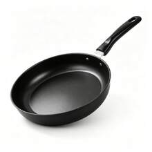 Sartén Antiadherente de Acero de 27 cm, Acabado Matte Negro, Mango Ergonómico de Plástico y Aluminio, Ligera y Resistente para Cocina Diaria - A - Ver 2