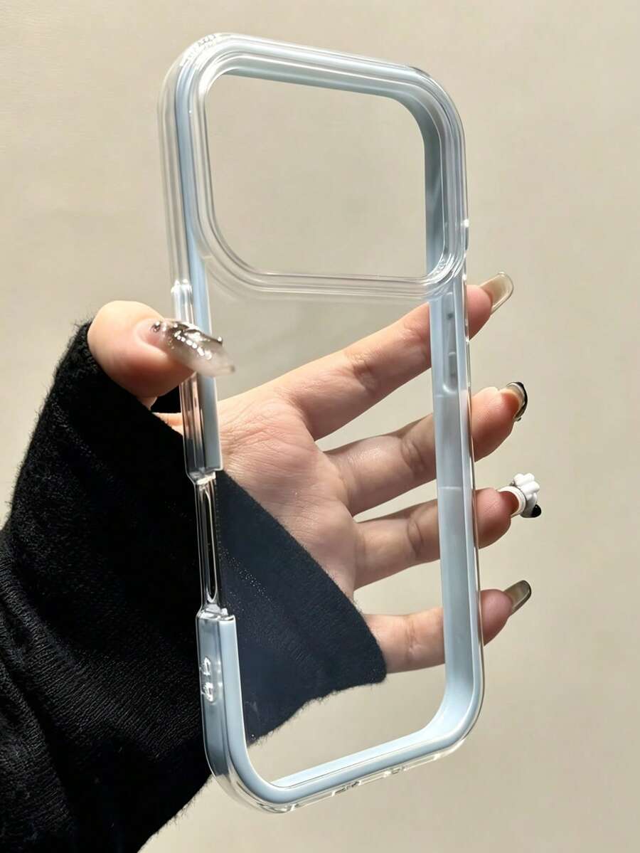 Phone Case: Apple Smart Fashion Phone Case, High-End Texture, 3-In-1 Thickened Material, Colorful Solid Color Frame, Personalized Creative Pink/White/Black/Blue/Green, Minimalist Anti-Drop Full Coverage Transparent Feel, Suitable For Apple 18/18Pro/18promax/17/17Pro/17Promax/16PRO/16PROMAX/16/15PROMAX/14/14PROMAX/13/12/12PRO/11/11PROMAX/15PRO/13PRO/14PLUS, Colorful Phone Case - Baby Blue - View 1