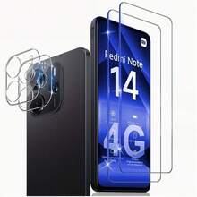 2+2 قطعة واقي شاشة وواقي عدسة ل- Redmi Note 17/Note 15 Pro 5G/Note 15 5G/Note 15 Pro+ 5G/Note 15 4G/Note 15 Pro 4G/Note 15 Pro+ 4G/ A7 Pro/Note 14 Pro 5G/Note 14 Pro 4G/Note 14 Pro+/Note 13 Pro+/ 14C/15/15C/A5/Note 14 4G/Note 14 5G، حماية الهاتف، حماية الجهاز، تصميم عصري، ملاءمة مثالية، زجاج متين، فيلم حماية عالي الجودة - شفاف - مشاهدة 25