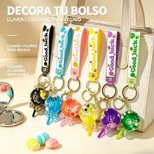 Llavero Caramelo con Purpurina |   Buena suerte |   Accesorio para Bolso y Llaves |   Surtido de Colores - Blanco y Negro - Ver 4