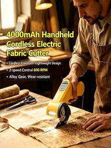 Portable Rechargeable Electric Rotary Cutter With Alloy Sharp Blade, Fabric Cutting Machine For DIY Sewing, Leather, Corrugated Board, Carpet, Clothing, Home And Studio Use - Multicolor - View 4
