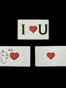 3pcs Love Confession Magic Card Set, Heart Magic Kit, Quick Flip Reveal With Snap, Illusion Surprise Effect, Close-Up Magic Prop For Party, Holiday, Valentine's Day - Multicolor - View 7
