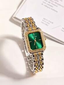 2pcs Fashion Minimalist Square Face Women's Quartz Watch, Paired With Jewelry Bracelet Set, Suitable For Festivals, Parties, Weddings, Daily Wear, Best Gift For Women - Multicolor - View 6