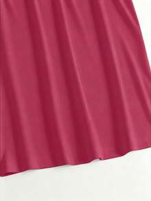 Gaun Hamil Polos Kasual Pesta Lengan Panjang Pas Badan - Merah Raspberry - View 4