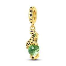 1Pc 18K Gold Plated Cheetah Leopard Pattern Series, Spacer Beads, Clip Charm & Safety Chain Charms, DIY Jewelry Findings For Bracelet Necklace Making - Gold - View 9