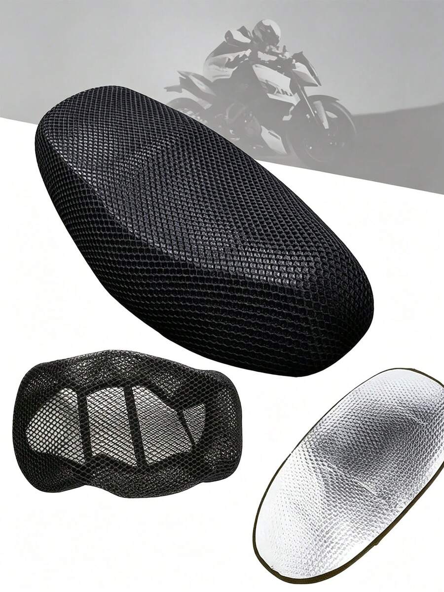 通用摩托車座墊墊 (隨機)，3D 網布防滑透氣座墊加裝，隔熱透氣車座套，適用於大多數摩托車，不易移位。通勤與出遊的實用優質禮物 - 多色 - 查看 1