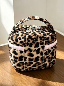 Tas Bahu Motif Pink/Macan Tutul Dua Sisi, Satu Tas dengan Dua Gaya Pemakaian, Versi Tote Kapasitas Besar, Termasuk Tas Penyimpanan - MultiWarna - View 8