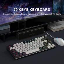 Keyboard Gaming Membran MageGee TS75 RGB 75%, Keyboard Mekanik Berkabel Senyap untuk Mengetik, Desain Tombol, Cocok untuk PC/Laptop/Win/MacOS/Home/Kunci Hadiah Keyboard Mini Kompak [Hitam Abu-abu] - View 6
