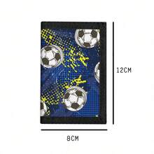 1pc Soccer Tri-Fold Youth Wallet, Neck Hanging Wallet, Gift For Boys And Girls, Suitable For Daily Use - Multicolor - View 2