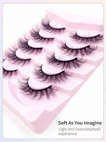 ENCHUW 5 Pairs Manga Lashes Anime Lashes Natural Look Wispy Silky Lashes False Lashes That Look Like Extensions Fake Eyelashes - Black - View 4