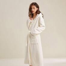 Pineapple Grid Couple Home Wear Quick-Dry Coral Fleece Bathrobe Absorbent Beauty Salon Sauna Postpartum Bath Towel - Multicolor - View 4