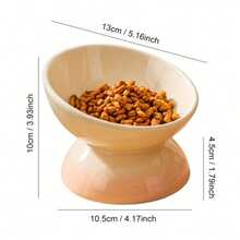 1pc Ceramic Gradient Cat Bowl, Gradient Color Pet Food Bowl With Non-Slip Base, Easy To Clean Shallow Wide Rim Pet Bowl Suitable For Cats And Kittens, Cute Cat Supplies Accessories Gift - Multicolor - View 13