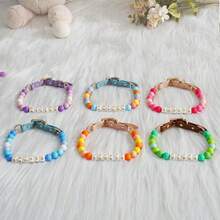 Personalized Beaded Dog Collar: Available In 6 Colors And Styles, The Perfect Personalized Gift For Your Dog, With A Durable Leather Buckle, A Customized Christmas Gift For Your Pet. - Multicolor - View 7