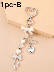 Cute Valentine's Day Heart-Shaped Keychain - Fashion Style Flower Pendant With Lobster Clasp, Gold Metal Ring Accessory, Romantic Gift For Girlfriend, Wife, Girlfriend (Valentine's Day Gift) - Multicolor - View 4