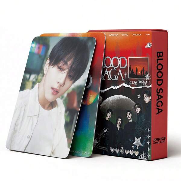 55 piezas Cartas Lomo EN BLOOD SAGA Liang Zhenyuan Park Sung-Hoon Colección de Mercancía de Álbum K-POP, Perfectas para Regalos de Vacaciones, Regalos de Cumpleaños para Fans, Regalos Divertidos y Lindos, Regalos de Cumpleaños, Regalos de Pascua, Regalos de Halloween, Regalos de Navidad, Regalos de Fiesta, Katseye Light Stick, Photocard, K-POP, Katseye Photo Card