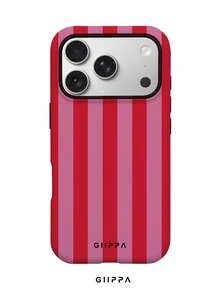 GIIPPA 1 buah Casing Ponsel Modis, Desain Pola Garis Merah dan Pink, Cocok untuk Model Ponsel 17 Pro Max, 16 Pro Max, 15 Pro Max, 14 Pro Max, Kompatibel dengan 11/12/13/14/15/16/18 Pro/Pro Max/Plus. Casing Ponsel Kelas Atas, Modis, dan Menyenangkan ini Cocok untuk Pria dan Wanita, menjadikannya Hadiah Ideal untuk Pacar Anda di Hari Paskah, Musim Semi, Musim Pernikahan, dan Ulang Tahun. - MultiWarna - View 1