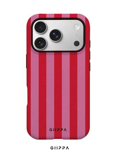 GIIPPA 1pc Fashionable Phone Case, Red And Pink Striped Pattern Design, Suitable For Phone 17 Pro Max, 16 Pro Max, 15 Pro Max, 14 Pro Max Models, Compatible With 11/12/13/14/15/16/18 Pro/Pro Max/Plus. This High-End, Fashionable And Fun Phone Case Is Suitable For Men And Women, Making It An Ideal Gift For Your Girlfriend On Easter, Spring, Wedding Season And Birthday