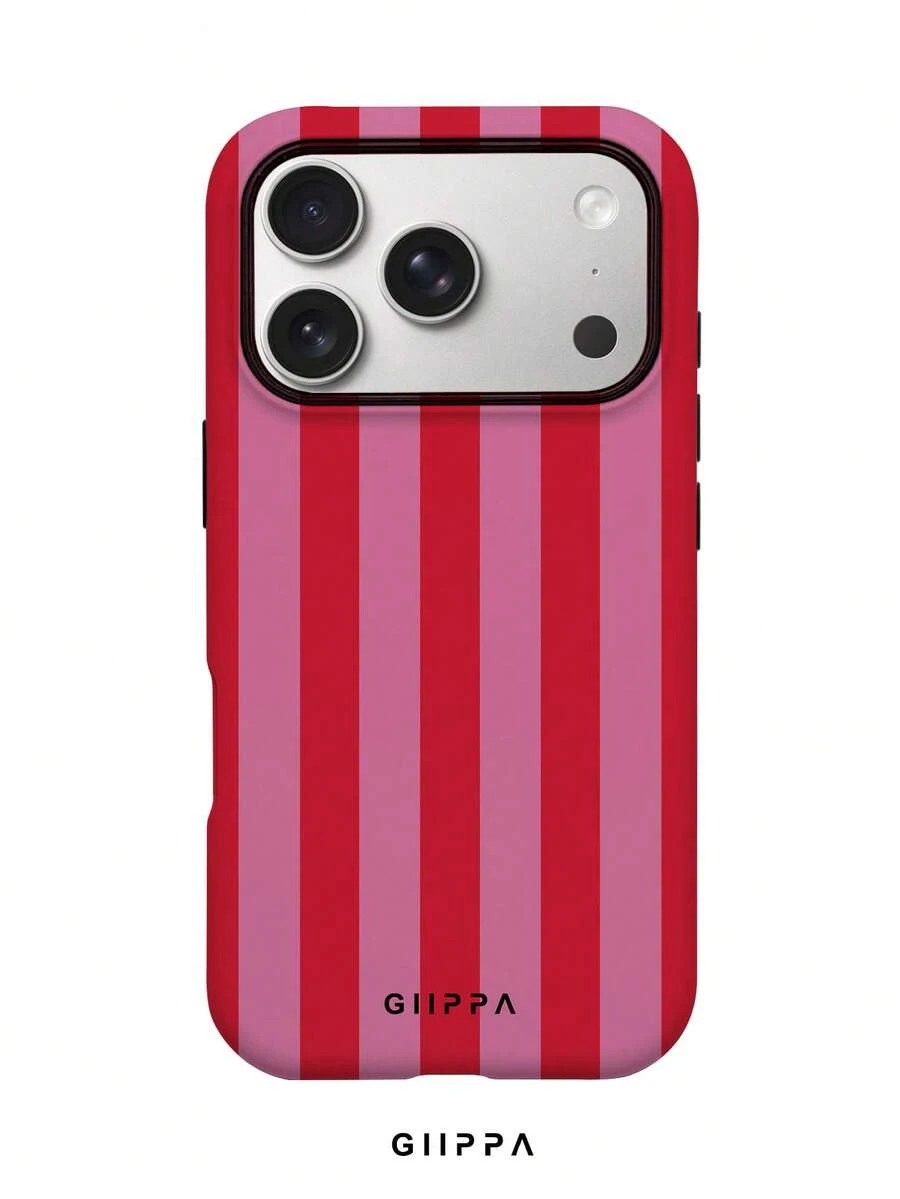 GIIPPA 1 buah Casing Ponsel Modis, Desain Pola Garis Merah dan Pink, Cocok untuk Model Ponsel 17 Pro Max, 16 Pro Max, 15 Pro Max, 14 Pro Max, Kompatibel dengan 11/12/13/14/15/16/18 Pro/Pro Max/Plus. Casing Ponsel Kelas Atas, Modis, dan Menyenangkan ini Cocok untuk Pria dan Wanita, menjadikannya Hadiah Ideal untuk Pacar Anda di Hari Paskah, Musim Semi, Musim Pernikahan, dan Ulang Tahun. - MultiWarna - View 1
