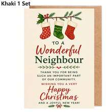 1/3 Sets Greeting Card With Envelope Christmas Happy Card, Sent To You, Thank You For Being A Wonderful Neighbor In The Holiday Season, Thank You Gift For Friends And Community Members, New Year Blessing Flat Card - A - View 13