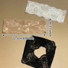 3pcs Women's Lace Wide Headbands, Elastic Hair Accessories, Black, White, Coffee Colors, Elegant And Versatile, Suitable For Sports And Yoga - Multicolor - View 6