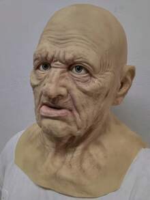 1pc Realistic Latex Bald Man Mask, Suitable For Halloween, Cosplay, Masquerade And Role Play - Multicolor - View 6