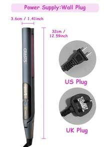 CRASTS Hair Straightener, 2‑In‑1 Flat Iron For Straight & Curly Hairstyles, Ceramic Plates With LCD Digital Display, Adjustable Temperature Professional Hair Styling Iron For Home Salon Use For Women Home Daily Hair Styling - Dark Grey - View 5