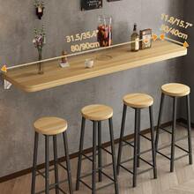 Mesa plegable con hojas de pared – Banco de trabajo de cocina que ahorra espacio con soporte de hierro, versátil encimera de espacio pequeño, diseño de madera elegante para un uso eficiente en el - Beis - Ver 2