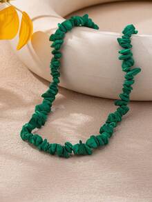 1pc Asymmetrical Geometric Crushed Stone Beaded Necklace, Suitable For Beach, Vacation, Party, Banquet And Daily Wear - Necklace - View 20