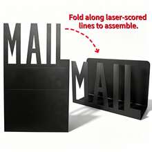 Modern Aesthetic Black Metal Hollow Mail Letter Rack, Desktop Mail Sorting File Storage Organizer, Office Envelope Document Storage Minimalist Decor - Multicolor - View 8