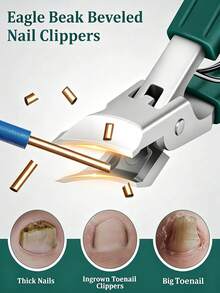 High Precision Nail Clipper, Suitable For Thick Nails And Ingrown Nails, Premium Stainless Steel Material, With Soft Handle And 25-Degree Angled Ultra-Sharp Blade. This Thick Nail Clipper Is Designed For Elderly People, With Anti-Splash Function. 1pc/Pack - Multiple Styles - View 3