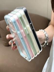 Phone Case: Apple Smart Fashion Phone Case, High-End Texture, 3-In-1 Thickened Material, Colorful Solid Color Frame, Personalized Creative Pink/White/Black/Blue/Green, Minimalist Anti-Drop Full Coverage Transparent Feel, Suitable For Apple 18/18Pro/18promax/17/17Pro/17Promax/16PRO/16PROMAX/16/15PROMAX/14/14PROMAX/13/12/12PRO/11/11PROMAX/15PRO/13PRO/14PLUS, Colorful Phone Case - Baby Blue - View 7