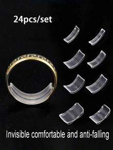 8/16/24pcs Adjustable Ring Size Adjuster/Resizer - Invisible Ring Size Adjuster, Suitable For Wedding/Events - Temporary And Permanent Use, Fits All Types Of Rings - Multicolor - View 10