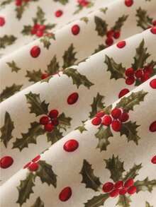 1pc Christmas Printed Fabric, Floral Pattern, Handmade Holiday Party Decoration, Background Cloth, Clothing, Bedding, Tablecloth, 19.68/36/108/180 Inches Long, 150cm Wide, DIY Sewing Supplies, Home Decor Fabric - Multicolor - View 1