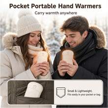 2-In-1 USB Rechargeable Portable Hand Warmer, 3 Adjustable Temperature Settings, Ideal For Travel And Skiing, Top Winter Gift For Halloween And Christmas, Perfect Warm Gift For Family, Friends, Partners And Colleagues - Orange - View 9