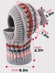 1 pieza Gorro de invierno para mujer con bufanda y mascarilla facial todo en uno, forro térmico, protección para orejas, para montar, a prueba de viento - Multicolor - Ver 9