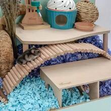 1pc Solid Wood Natural Wood Fence Bendable Hamster Ladder Bridge, Multiple Sizes S-XL 28-62cm Flexible DIY Fence Cage Interior Decoration Toy, Suitable For Hamsters, Guinea Pigs, Parrots And Other Small Pets, Small Animal Fence Cage - one-size - View 12
