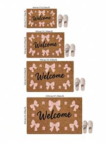 1pc Welcome Bowknot Entrance Doormat, Entryway Foot Mat, Home Hallway Doorway Rug, Home Decor, Door Mat, Small Carpet, Welcome Mat, Rug, Floor Mat, Outdoor Doormat, Kitchen Rug, Home Decor - Multicolor - View 9