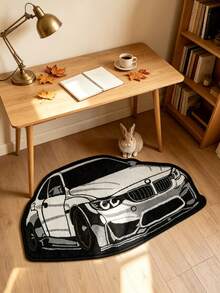 1pc, 2026 New Arrival, Sports Car Silhouette Shaped Decorative Rug, Bedroom Bedside Mat, Gaming Room Boys Room Decor, Autumn/Winter Home Decor Mat, Perfect For Bedroom, Living Room Decoration, Decorative Rug, Bedroom Decor, Small Rug, Carpet, Home Decor, Living Room Carpet, Living Room Small Rug, Bedroom Carpet, Living Room Home Decor, Outdoor Rug, Washable Carpet - Multicolor - View 15