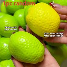 Moldable Thermo Sensitive Lemon Squishy Ball, Slow-Rebound Fluffy Squishy-Plush, Soft Smooth Odorless Squishes, Elastic Non-Sticky Stretchable Durable Sensory Toy, Portable Anxiety Relief Gift For Adults Travel Use - Multicolor - View 10