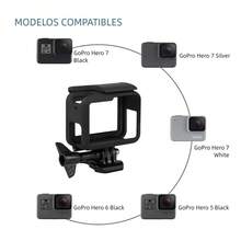 Funda Protectora Carcasa De Bisel Abs Para Gopro Hero 5 6 7 - Negro - Ver 5