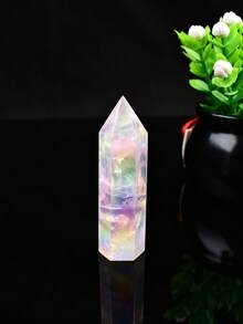 家居裝飾療癒石天然水晶彩色手工彩虹光暈粉色水晶方尖碑柱 1件 - 彩色工藝粉水晶 - 查看 10