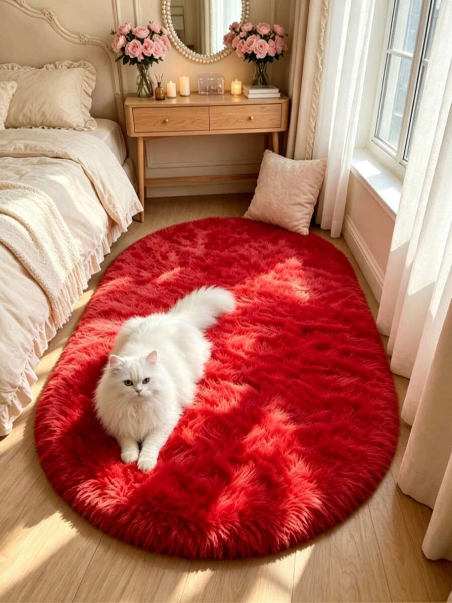 1pc Red Decorative Rug, Love And Healing Bedroom Decor, Small Rug, Carpet, Home Decor, Living Room Rug, Living Room Small Rug, Bedroom Rug, Living Room Home Decor, Outdoor Rug, Washable Rug - Multicolor 9 - View 1