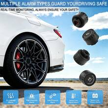 YNF Solar Powered Wireless TPMS Tire Pressure Monitoring System, 4 External Sensors, Real-Time Data Display, High/Low Pressure & Temperature Alarm, Sensor Disconnection Reminder - A - View 7