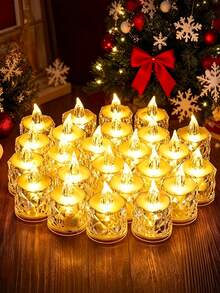 LED Electronic Candle Light Ins Rose Tea Wax Transparent Crystal Night Light Proposal Atmosphere Lamp - Candle - View 2