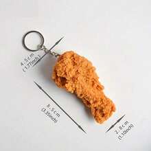 Realistic Fried Chicken Nugget Keychain, Simulated Food Bag Charm, Cute Pendant, Y2K Gothic Style Accessory, Graduation Gift For Women And Men, Teacher Gift, Halloween - Key Chain - View 7